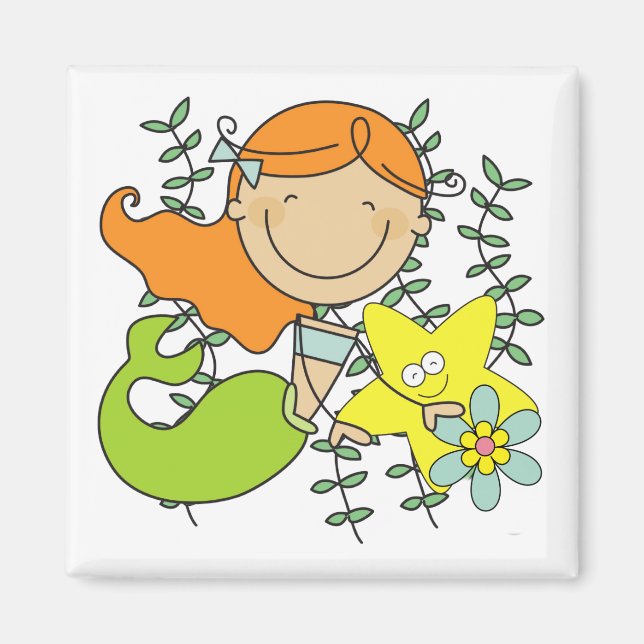 Redhead Mermaid Magnet (Front)