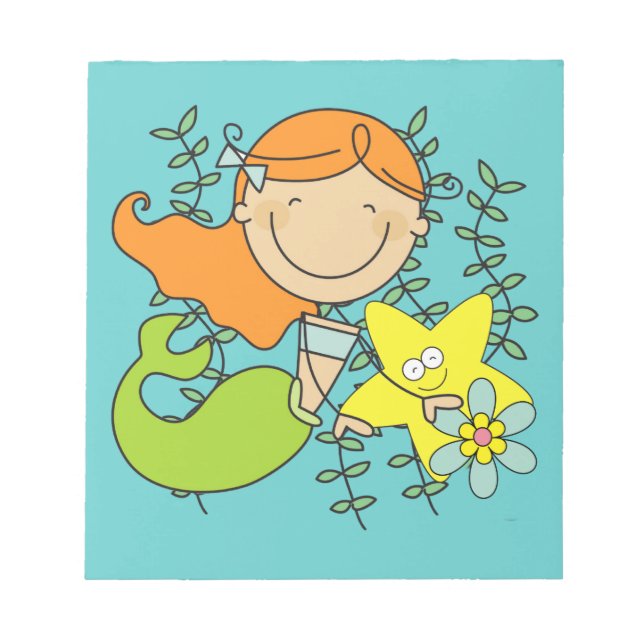 Redhead Mermaid Notepad (Front)