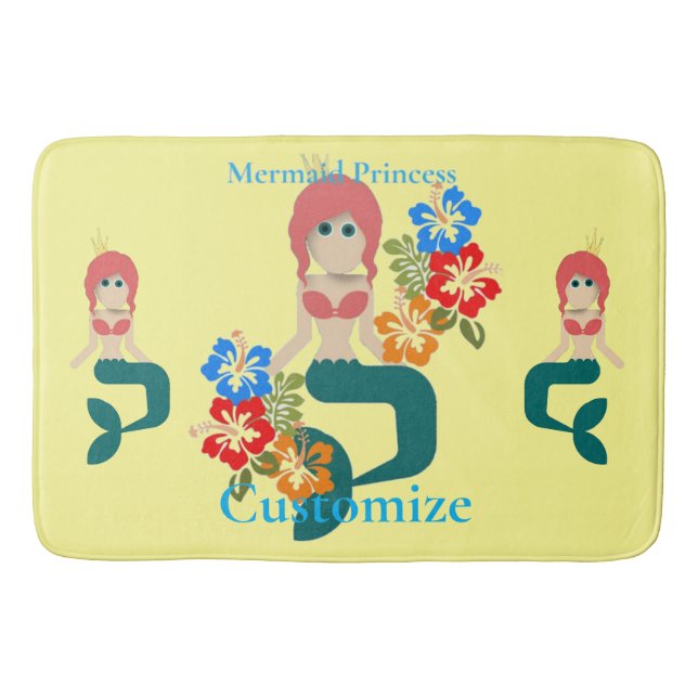 Redhead Mermaid Princess Thunder_Cove Bath Mat (Front)