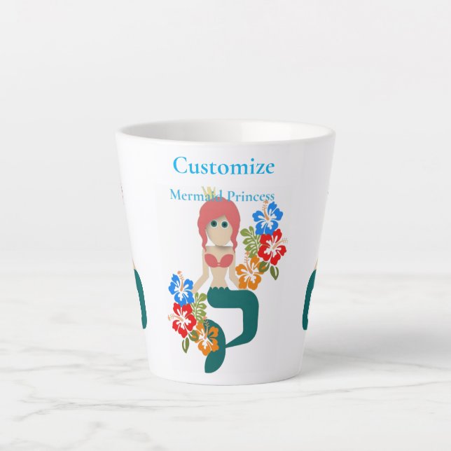Redhead Mermaid Princess Thunder_Cove Latte Mug (Front)