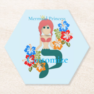 Redhead Mermaid Princess Thunder_Cove Paper Coaster