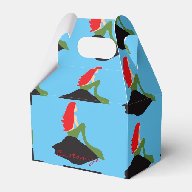 Redhead Mermaid Sitting Thunder_Cove Favour Box (Front Side)