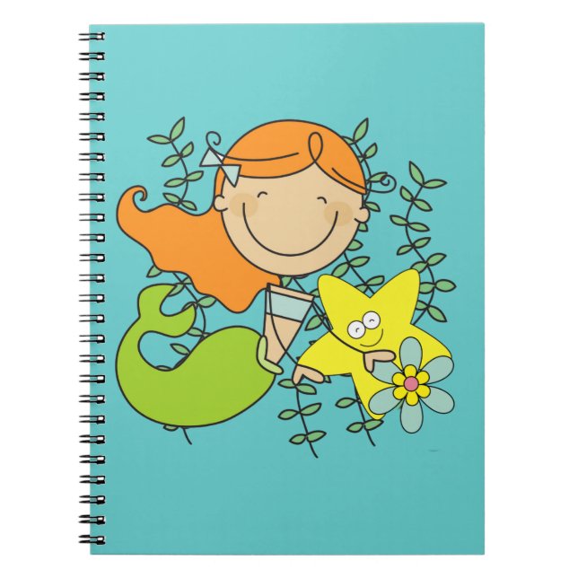 Redhead Mermaid Spiral Notebook (Front)