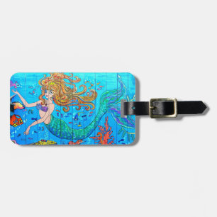 redhead mermaid underwater tag