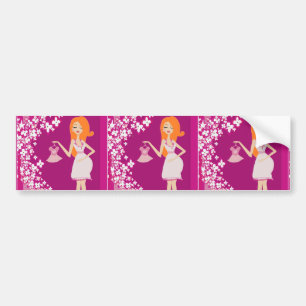 redhead pregnant woman bumper sticker
