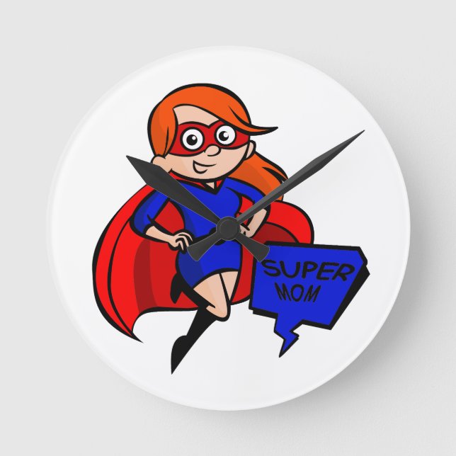 redhead super mum round clock (Front)