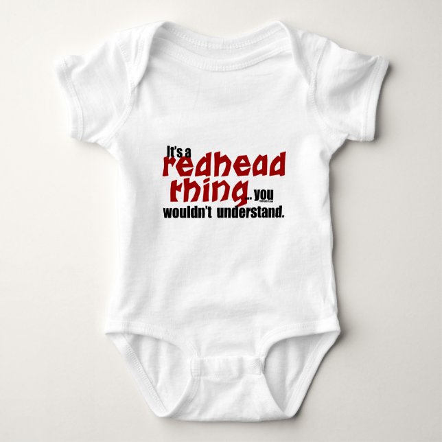 Redhead Thing Baby Bodysuit (Front)