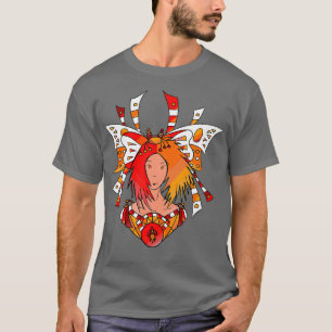 Redhead Tomboy Astronaut with Butterfly Ribbon T-Shirt