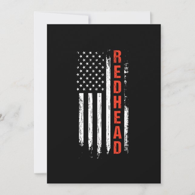 Redhead USA America Flag Red Hair Ginger Gift Invitation (Front)