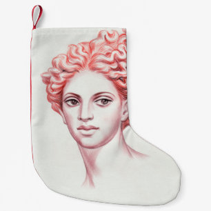 Redhead woman head stock illustration small christmas stocking