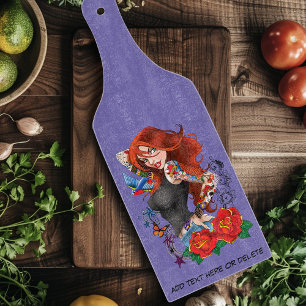 Redhead Woman Tattoos Cutting Board