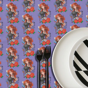 Redhead Woman Tattoos Tablecloth