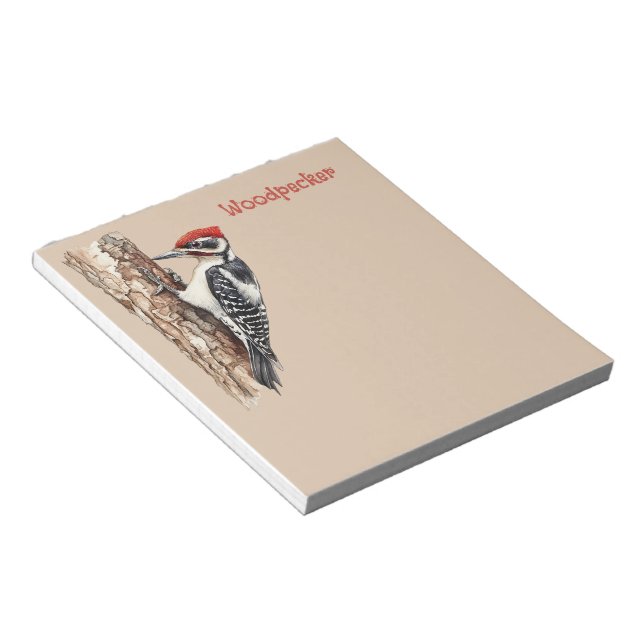Redhead Woodpecker Bird Notepad (Angled)
