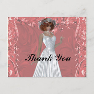 Redheaded Bride - White Gown Design 1 Postcards