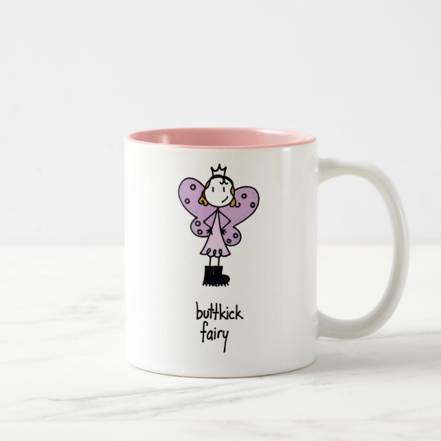 Redheaded Buttkick Fairy Two-Tone Coffee Mug (Right)