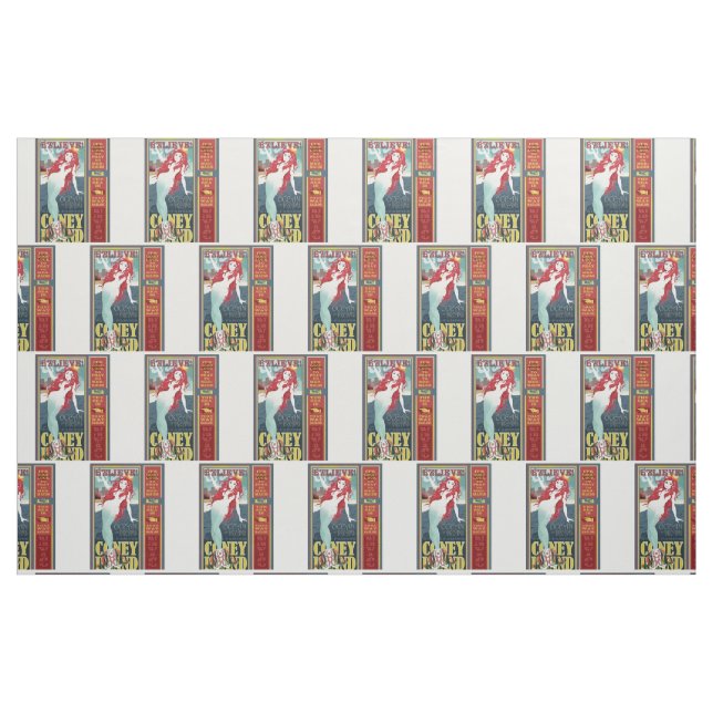 redheaded coney island mermaids fabric (Fat Quarter)