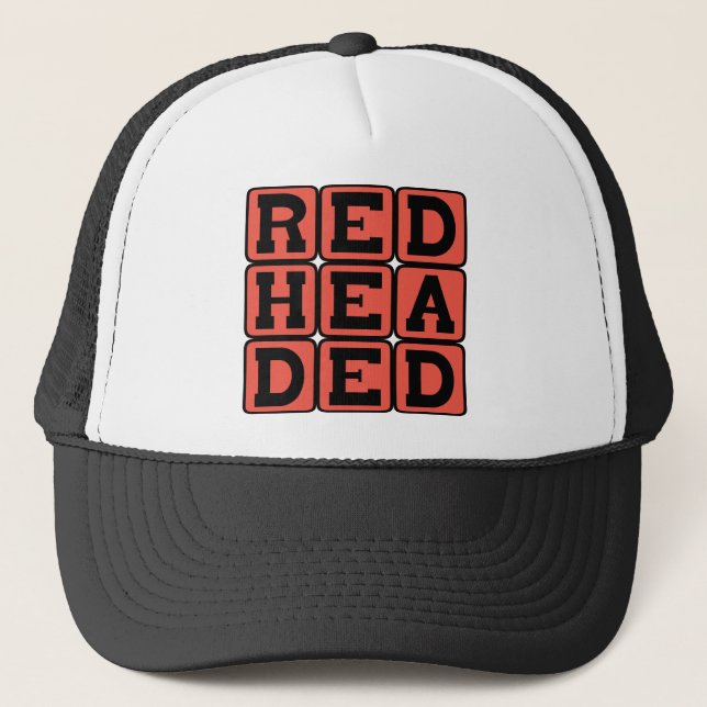 Redheaded, Ginger Hair Colour Trucker Hat (Front)