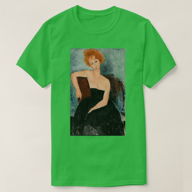 Redheaded Girl in Evening Dress by Amedeo Modiglia T-Shirt (Design Front)