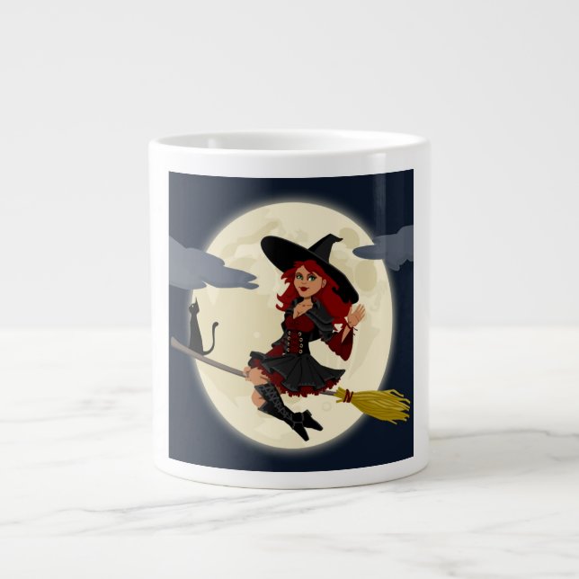 REDHEADED HALLOWEEN WITCH LARGE COFFEE MUG (Front)