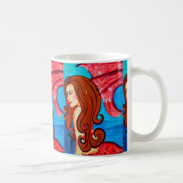 redheaded mermaid coffee mug (Right)