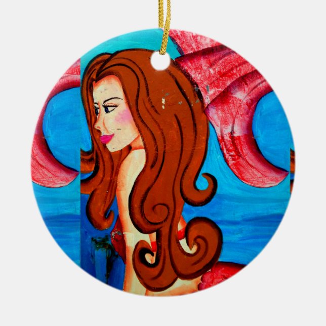 redheaded mermaid ornament (Front)