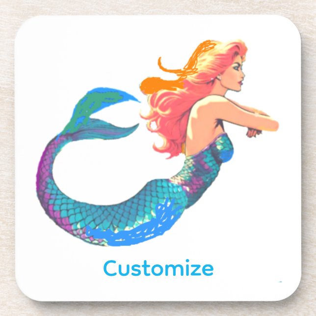 Redheaded Mermaid Posiing Thunder_Cove   Coaster (Front)
