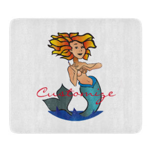 Redheaded Mermaid Thunder_Cove Cutting Board