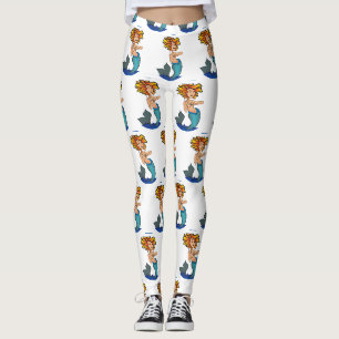 Redheaded Mermaid Thunder_Cove Leggings
