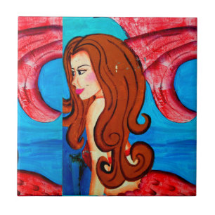 redheaded mermaid tile