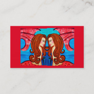 Redheaded mermaids business card