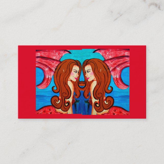 Redheaded mermaids business card (Front)
