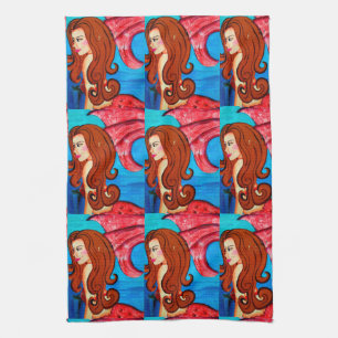 redheaded mermaids towel