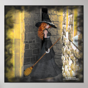 Redheaded Witch in the Hallway Poster/Print Poster