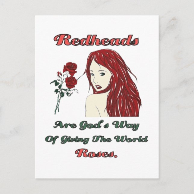 Redheads Are God's Roses Postcard (Front)