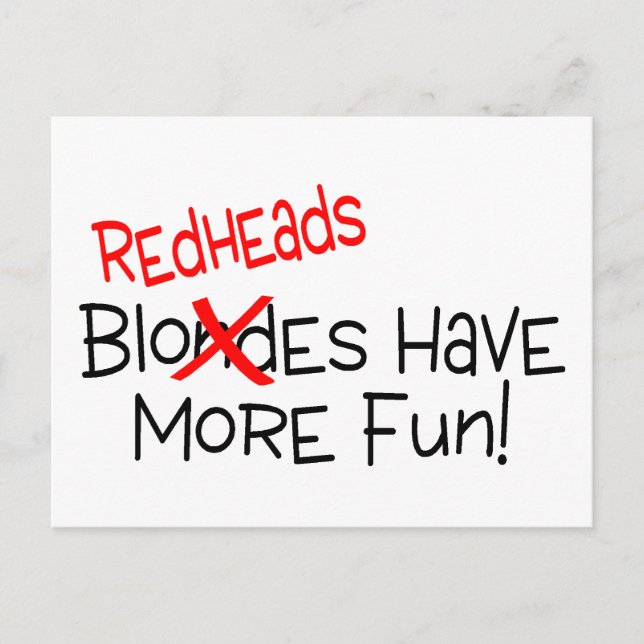 Redheads Have More Fun Postcard (Front)
