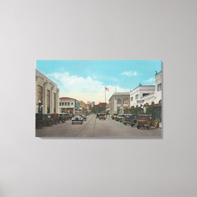 Redlands, CA - Business District Town Centre Vie Canvas Print (Front)