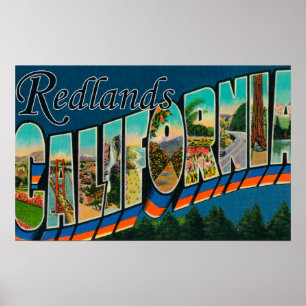 Redlands, California - Large Letter Scenes Poster