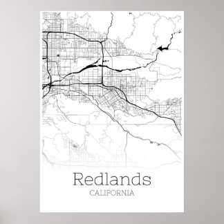 Redlands Map - California - City Map Poster