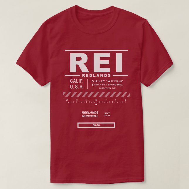 Redlands Municipal Airport REI T-Shirt (Design Front)