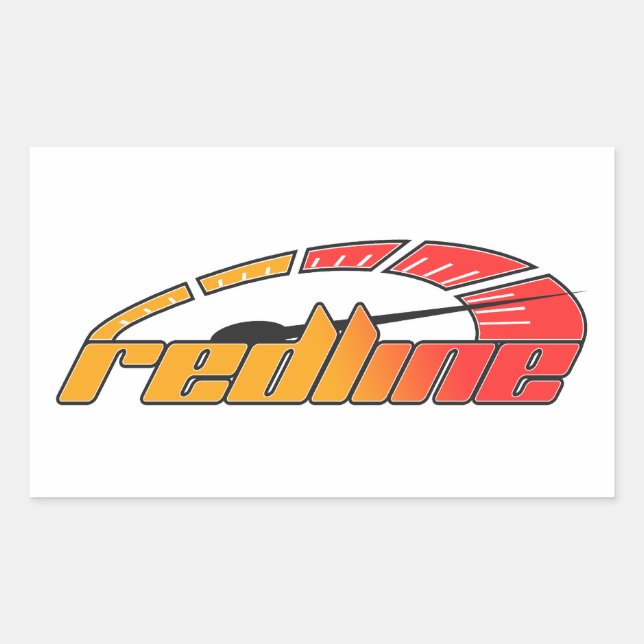 Redline Tach Design Rectangular Sticker (Front)