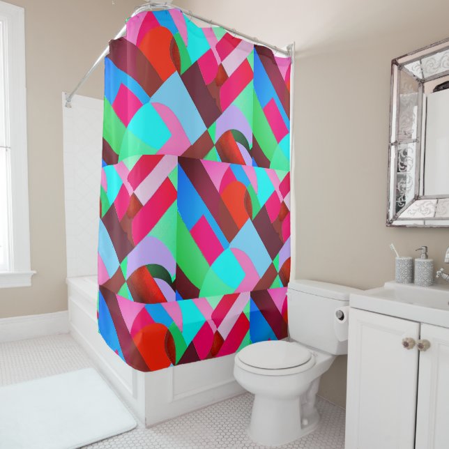 Redman4u2 Geometric  Shower Curtain (In Situ)