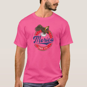 Redneck 4th Of July Merica Since 1776 Eagle Mullet T-Shirt