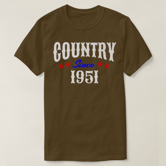 Redneck 71 Year Old Born in 1951 Country Music 71s T-Shirt (Design Front)