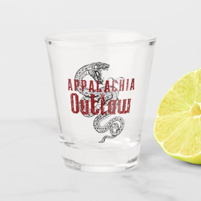Redneck Appalachia Outlaw Shot Glass (Front)