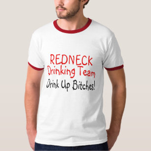 Redneck Drinking Team (Red Black) T-Shirt