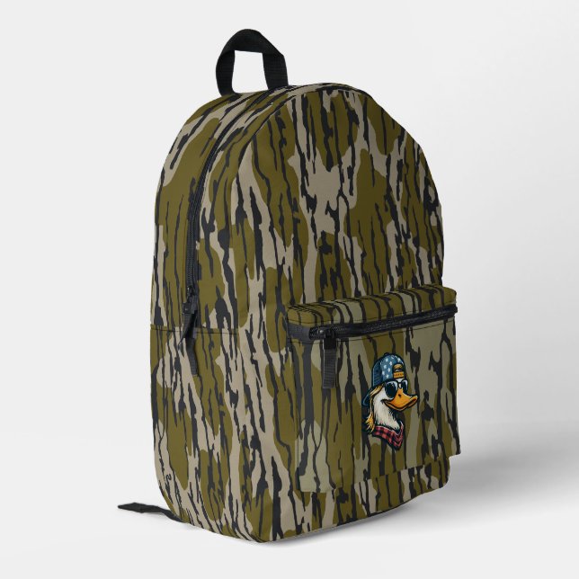 Redneck Duck Bottomland Camo Duck Hunting Redneck Printed Backpack (Back Corner Left)