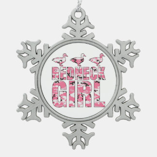 Redneck Girl Ducks Pink Camo Christmas Ornament