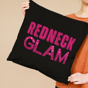 Redneck Glam Pink Glitter Cushion