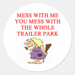 redneck hillbilly joke classic round sticker