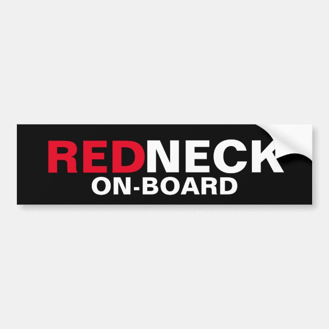 Redneck On-Board Bumper Sticker (Front)